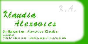 klaudia alexovics business card